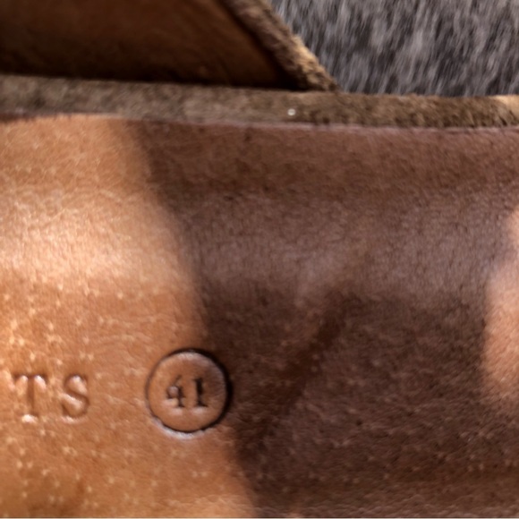 NWOT All Saints Yuki platform sandal in cognac caramel suede boho EU 41 or 10-11 - Picture 7 of 10